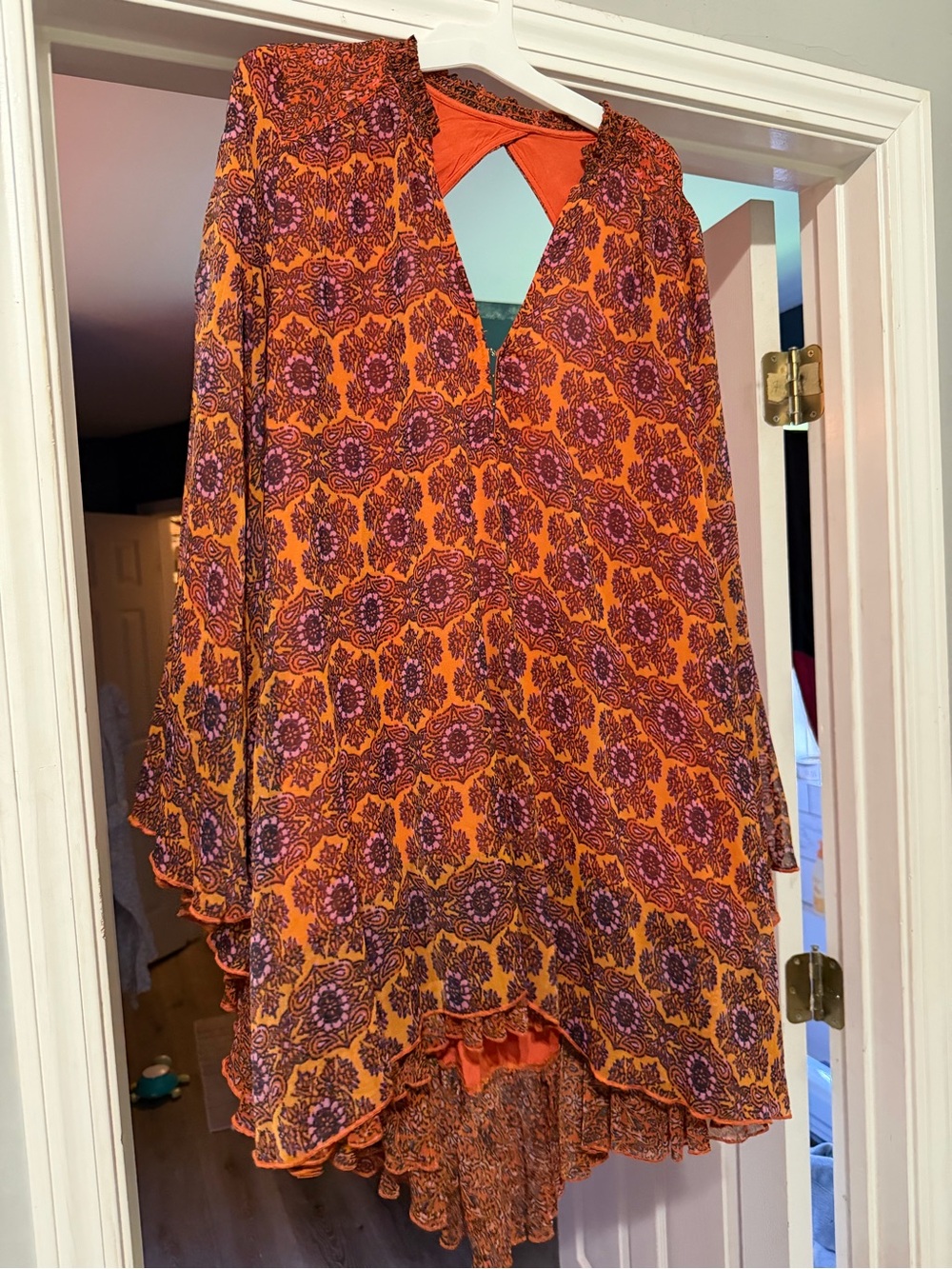Free people Women’s Orange Floral Boho dress